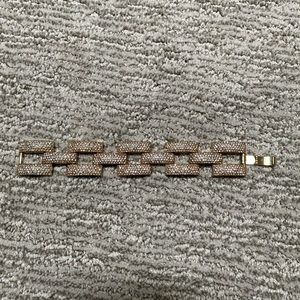 J Crew square link pave bracelet.